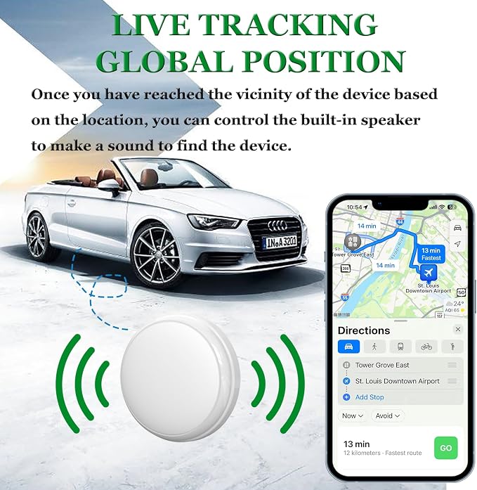 GPS Tracker for Vehicles and Cars,Magnetic GPS Tracker for Car,Real-Time Location Tracking Device,No Subscription,No Monthly Fee,Waterproof Tracker for Kids, Pets and Dogs(GF13)