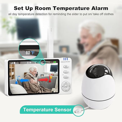 Elderly Monitors with Camera and Audio, Two-Way Talk Room Monitors for Elderly, Med Reminder Camera for Elderly Monitoring, Baby Monitors for Elderly Care and Caregivers, Video Monitor for Elderly