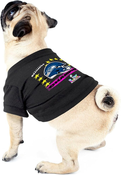 Littlearth NFL Super Bowl LX Champion Seattle Seahawks-Pet T-Shirt