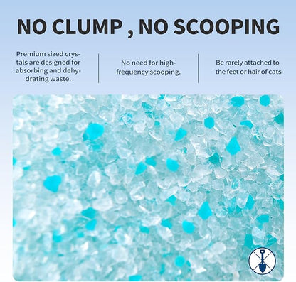 ABCPET Cat Litter Crystals No Clumping Odor Control Kitty Litter Non-Clumping No scooping Low Dust, Low Tracking, Dehydrates Waste Cologne - 17.2 lbs (4 x 4.3 lb Packs)
