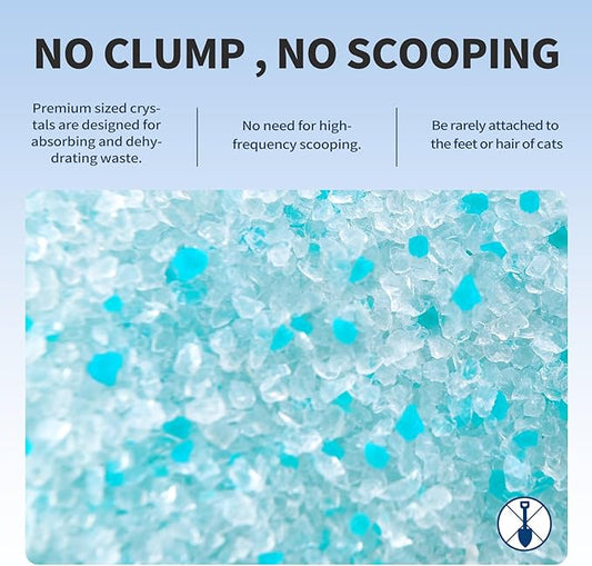 ABCPET Cat Litter Crystals No Clumping Odor Control Kitty Litter Non-Clumping No scooping Low Dust, Low Tracking, Dehydrates Waste Cologne - 17.2 lbs (4 x 4.3 lb Packs)