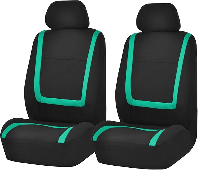FH Group Car Seat Covers Front Set in Cloth - Car Seat Covers for Low Back Car Seats with Removable Headrest,Universal Fit,Automotive Seat Covers,Washable Car Seat Cover for SUV,Sedan,Van Mint