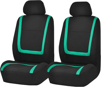 FH Group Car Seat Covers Front Set in Cloth - Car Seat Covers for Low Back Car Seats with Removable Headrest,Universal Fit,Automotive Seat Covers,Washable Car Seat Cover for SUV,Sedan,Van Mint