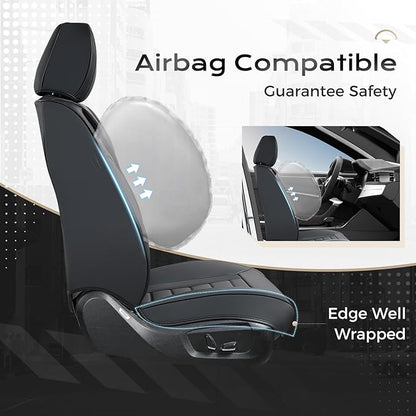 Coverado Car Seat Covers, Front Covers for Cars, Car Seat Cover Front Seats, Automotive Seat Cover, Waterproof, Leather Car Seat Cushion, Universal Interior Covers Seat Protectors for Most Cars