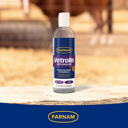 Farnam Vetrolin Instant Detangler and Conditioner for Horse Manes and Tails, 12 Oz