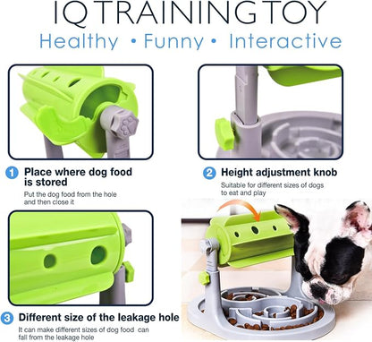 Dog Treat Dispenser Toy, Slow Feeder, Interactive Cat Puzzle Toy | Effectively Prevents Overeating, Keeps Pets Busy, Mental Stimulation Toy for Boredom, Dual-Height for Puppies and Kittens