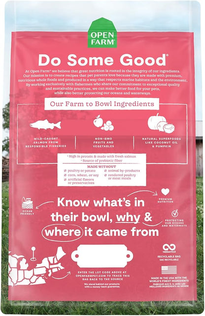 Open Farm Wild-Caught Salmon Grain-Free Dry Cat Food, Responsibly Sourced Pacific Salmon Recipe with Non-GMO Superfoods and No Artificial Flavors or Preservatives, 2 lbs, 2 Pound (Pack of 1)