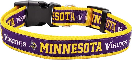 Pets First NFL Minnesota Twins Licensed PET COLLAR, Small - Heavy-Duty, Strong, and Durable Dog Collar. Available in 31 Football Teams and 4 Sizes