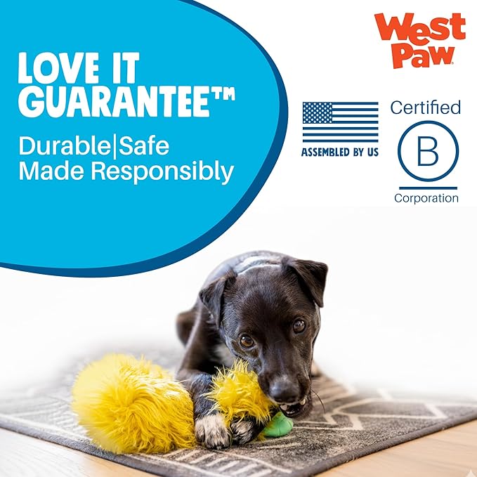 WEST PAW Rowdies Olaf Durable Plush Dog Toy with Reinforced HardyTex Fabric Hand Sewn Seams and Engaging Squeaker for Chewers and Cuddlers - Citrus
