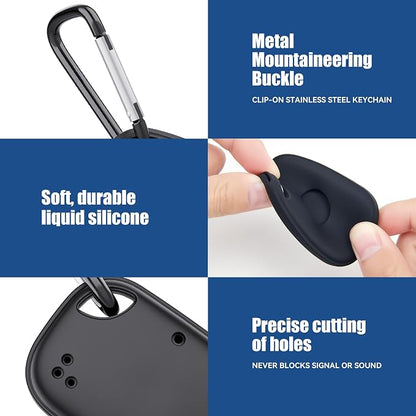 DDJ Case for Tile Life360 Pro (2024) Bluetooth Tracker with Keychain 2-Pack, Soft Silicone Cover Holder Key Ring Clip for Tile GPS Item iTag Finders Accessories, for Pet, Bags, Kids, Keys, Luggage