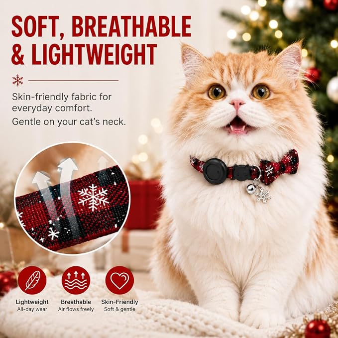 Cat Tracker GPS for Android, Pet GPS Tracker Collar for Cats No Subscription, IP67 Waterproof Cat Collar with Tracker Compatible with Google Find Hub – Replaceable 1-Year Battery, Android Only (Red)