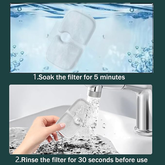 Cat Water Fountain Filter Replacements, Filters for Petlibro Cat Fountain | 8 Months Supply16-Pack Individually Wrapped Multi-Layer Filtration fit petlibro Pet Water Fountain PLWF105/PLWF115/PLWF005