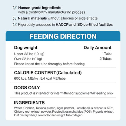 Doctor By Squeeze Probiotics for Dogs Gut Health Immunity Skin&Allergy Care Diarrhea Relief Digestive Stomach Support with L. crispatus KT-11 Lickable Paste Formula Individually Packaged, Chicken
