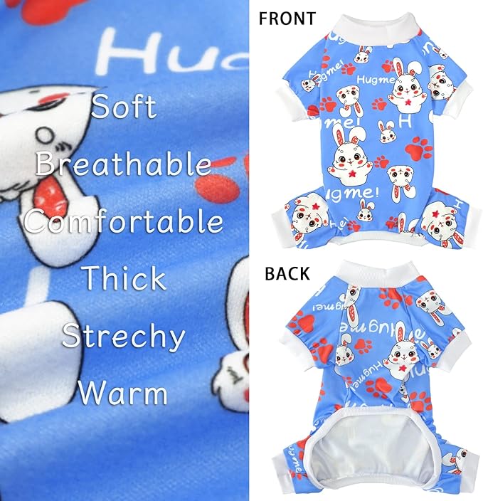 XPUDAC Easter Dog Pajamas Soft Stretchy Dog Clothes for Large Dogs Pet Jumpsuit Cat Apparel-3XL