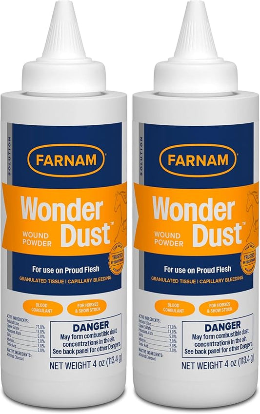 Farnam Wonder Dust Wound Powder for Horses and Show Stock, 4 Ounces (Pack of 2)