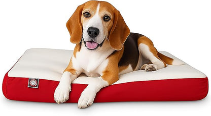 Majestic Pet 34x24x3 Inch Red Orthopedic Memory Foam Rectangle Dog Bed – Medium Size Crate Dog Bed for Dogs with Joint Pain, Arthritis – Durable Pet Mattress with Egg Crate Foam, Washable Cover