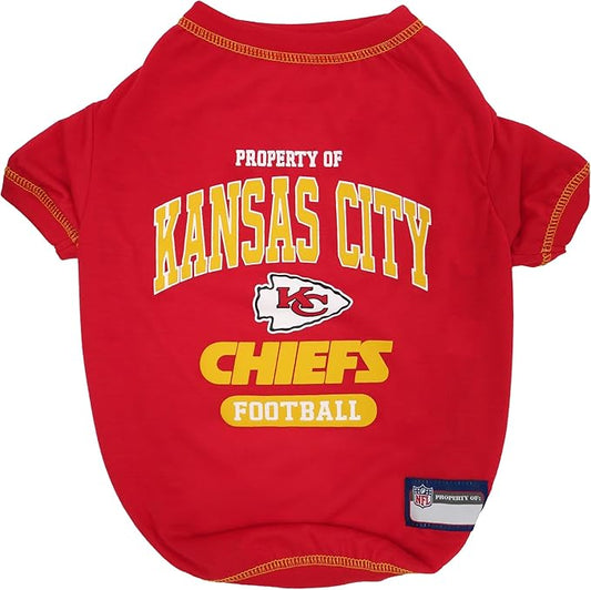 NFL Kansas City Chiefs Dog T-Shirt for Pets, Size X-Large. Officially Licensed Pet Shirt with Team Logo, Soft Stretchable Comfort Fit Apparel for Dogs & Cats