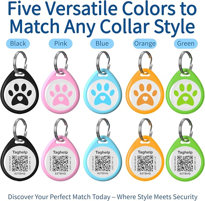 Smart QR Code Pet ID Tag for Dogs & Cats – Anti-Lost Collar Tag with Online Profile, Instant Email Alert on Scan, No Subscription Fees, No App Required (Pink, for Dog - 1.2")