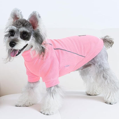 XPUDAC 4 Pack Dog Sweaters Fleece Dog Sweatshirt Winter Pet Clothes for Small Medium Dogs Boy Girl Pullover Puppy Christmas Outfits Cat Apparel, Purple, Light Pink, Hot Pink, Red, XL