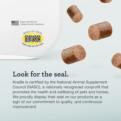 Kradle Hip & Joint Chews for Dogs - Glucosamine Chondroitin MSM Hyaluronic Acid - Active and Senior Dog Mobility Support - 150 Soft Chews