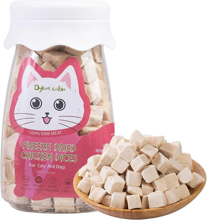 Dylan's cabin Freeze Dried Chicken Breast - Single Ingredient Cat and Dog Treats Natural Animal Protein Healthy Tasty Snacks for Training (113g)