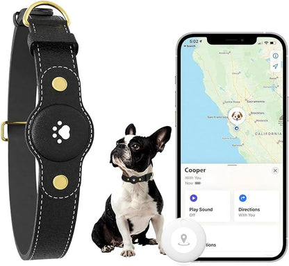 GPS Tracker for Dogs – Smart Dog Collar & Pet Tracker with Real-Time Location, No Monthly Fee, Unlimited Range (iOS & Android) – Fits Small to Large Dogs(Locator Included) (Black)