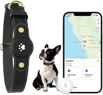 GPS Tracker for Dogs – Smart Dog Collar & Pet Tracker with Real-Time Location, No Monthly Fee, Unlimited Range (iOS & Android) – Fits Small to Large Dogs(Locator Included) (Black)