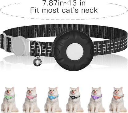 Cat Tracker, GPS Tracker, Pet Tracker, Compatible with Apple Find My App(Only iOS), Real-Time Location, No Subscription Required,Territory & Location History, Breakaway Collar Included, Black