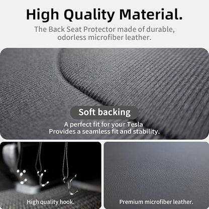 2Pcs for Tesla Model 3/Y 2017-2026 Juniper/Highland(Not for Standard), Leather Seat Back Kick Protectors Accessories, Kids Mats Waterproof Pet Covers