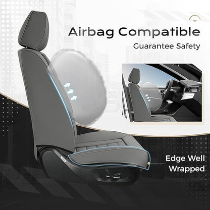 Coverado Car Seat Covers, Front Covers for Cars, Car Seat Cover Front Seats, Automotive Seat Cover, Waterproof, Leather Car Seat Cushion, Universal Interior Covers Seat Protectors for Most Cars
