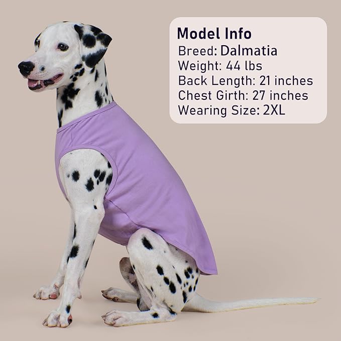 KYEESE 2Pack Dog Shirt, Soft Striped Dogs T Shirts, Lightweight Pet Tank Top, Sleeveless Dog Shirt for Large Dogs, Stretchy Comfortable Pet Vest, Purple, 3XL