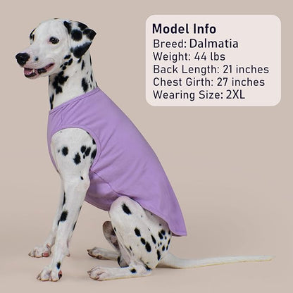 KYEESE 2Pack Dog Shirt, Soft Striped Dogs T Shirts, Lightweight Doggie Tank Top Cat Clothes, Sleeveless Dog Shirt for Small Dogs, Stretchy Pet Vest, Purple, Small