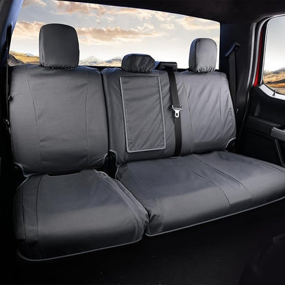 Coverado Rear Bench Car Seat Covers, Waterproof Oxford Gray Seat Cover for Car Seat Protector for Kids & Dogs, Seat Covers Compatible with 2015-2026 Ford F150 & 2017-2026 Ford F250 F350 F450, Gray