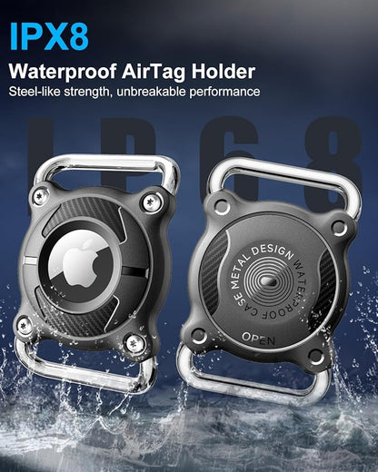 Airtag Dog Collar Holder | Airtag Dog Collar Waterproof - Airtag Holder for Dog Collar - Dog Airtag Holder with Removable Metal Loop, Light Weight fit Width3cm/ Thick4.5mm Air Tag Dog Collar, Blue, 1