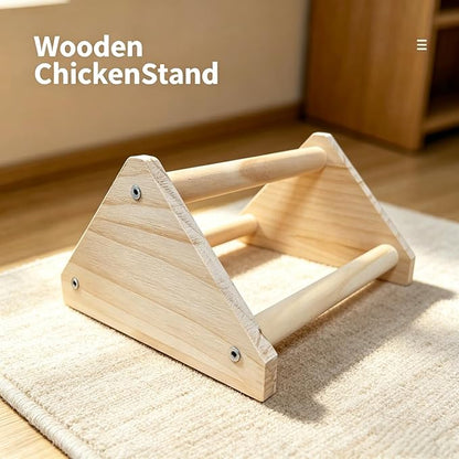 Wooden Chick Perch Stand, Pine Chicks Roosting Bar, Jungle Gym Perch Toys for Chicken Coop & Brooder, Bird Perch for Baby Chicks & Parrots (Small)