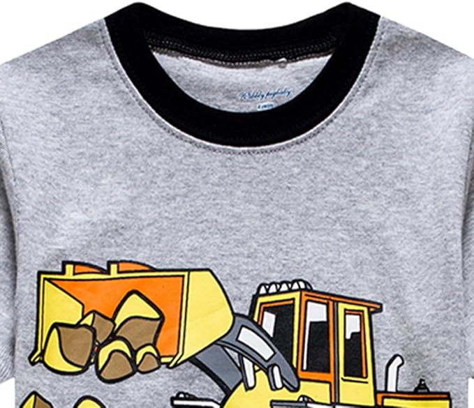 Popshion Boys Pajamas 100% Cotton Toddler Clothes Summer Pjs for Boy Planet Dinosaur Sleepwear Kids Short Sets 2-10 Years