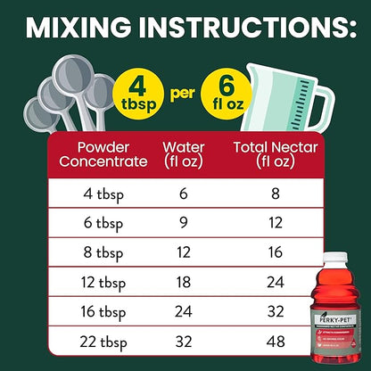 Perky-Pet Hummingbird Nectar Concentrate for Hummingbird Feeder - 32 oz - Makes 96 FL OZ of Red Food Nectar - 238