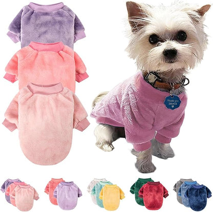 FabriCastle Small Dog Sweaters, 3-Pack Dog Clothes for Small Dogs Girl & Cats, Soft and Warm Pet Coats XXS - XXL, Winter Pet Jackets, Doggy Apparel Costumes Outfits (Pink,Purple,Light Pink, X-Large)