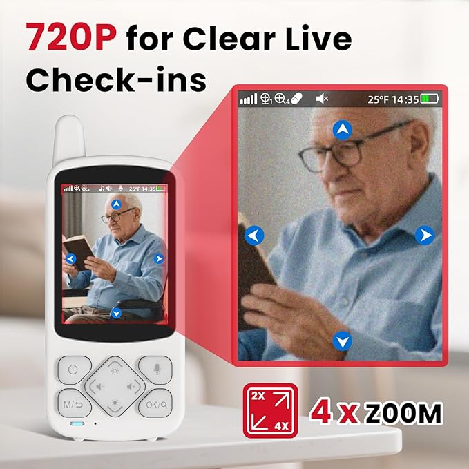 CallToU Elderly Monitor with Camera and Audio, 2-Way Talk Baby Monitors for Elderly No Wi-Fi Video Monitor for Elderly,Call Button Nursing Home Use | for Seniors, Dementia Patients 1 Camera