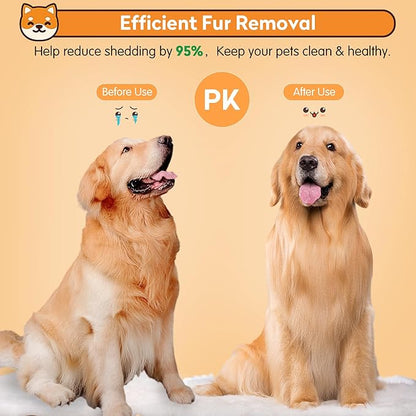 Dog & Cat Brush, Self Cleaning Slicker Brush for Pets, Upgraded Dog Brush for Shedding Massaging and Grooming, Removes Loose Undercoat & Portable Comb for Long Short Haired Dogs(Pink)