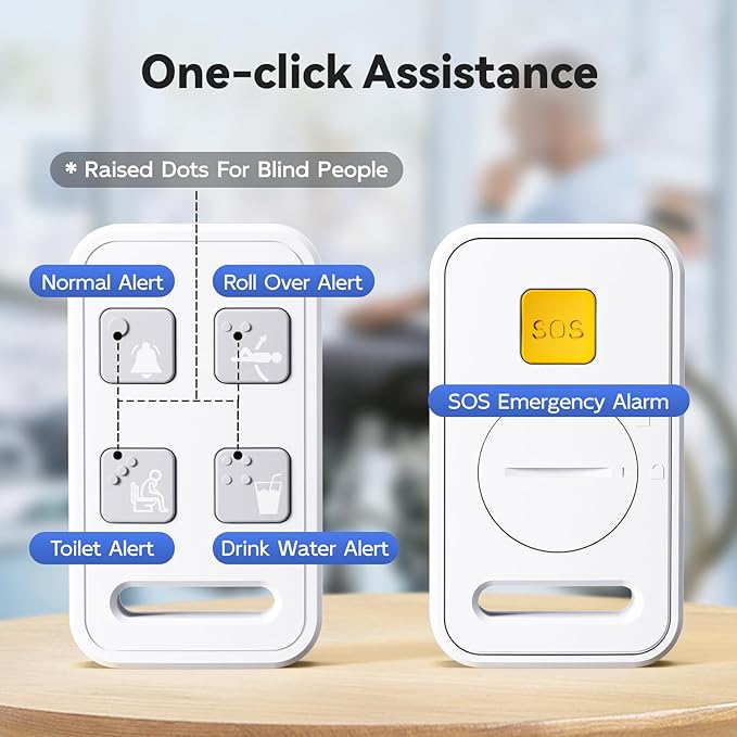 Room Monitors for Elderly Monitor with Camera And Audio, 2-Way Talk Baby Monitors for Elderly, Med Reminder and Temp Sensor Senior Monitor for Adult, No Wifi/App Caregivers Cameras for Senior