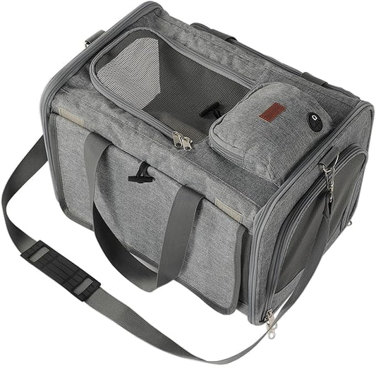 Soft Cats Carrier Airline Approved Small Dog Carriers for Puppy Travel Bag Softsides Puppy Carry,Soft-Sided,Pets Small Animals Rabbits Bunny Outdoor (Gray)