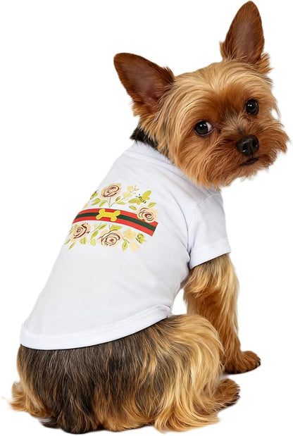 Luxury Designer Dog T Shirt – Cute Puppy Clothes for Small Dogs, Fashion Pet Tee Outfit for French Bulldogs & Chihuahuas, Everything Chic Dog Apparel
