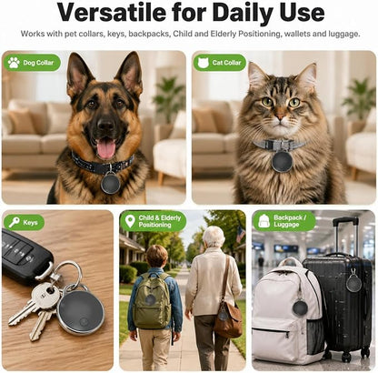 GPS Tracker for Dogs/Cats, Real-Time Tractive GPS Dog Tracker Device | Dog/Cat Tracker Pet Location Tracking with Collar, No Monthly Fee/No SIM Card, Works for iOS Find My, IP68 Waterproof