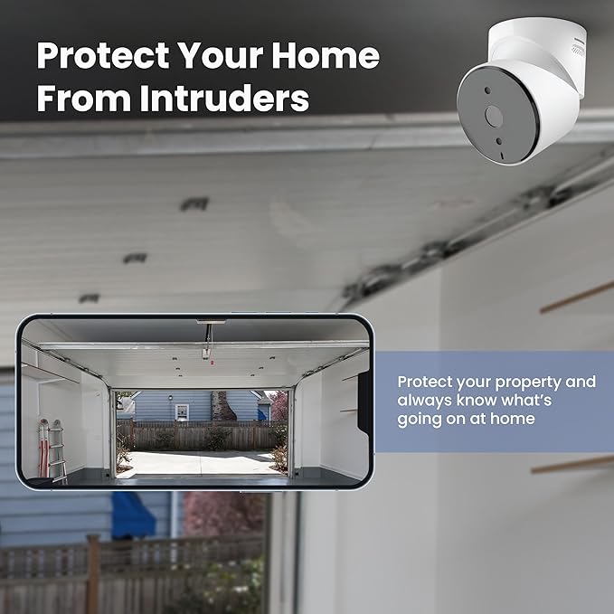 Feit Electric Smart Garage Door Camera, 2-Way Audio, Live Streaming, Human Motion Detection, 24/7 Recording, Infrared Night Vision, Remote Closure & Alerts, Alexa/Google Asst Compatible, CAM/GAR/WiFi