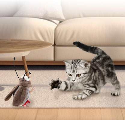 PETGEEK Gigwi Simulated Chirping Bird Cat Toy, Fake Toys for Indoor Cats, Melody Chaser Cat Toys with Hanging Loop for Bored Indoor Adult Cats Kittens Interactive Play (Cricket)