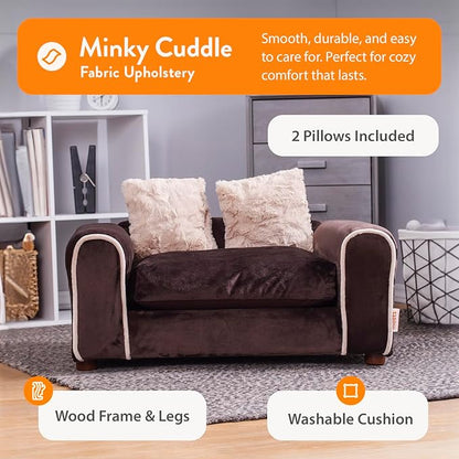 Moots Furry Pet Sofa Lounge, Chocolate, Small
