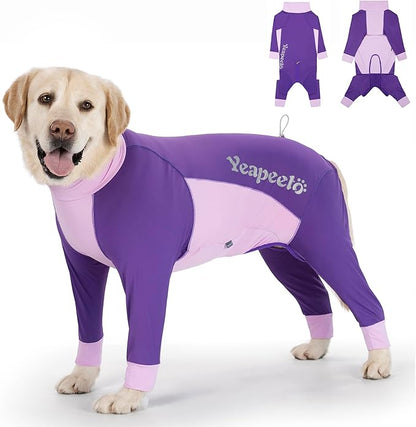 Dog Sun Protection Cooling Suit UPF 50+, Quick-Dry Breathable Jumpsuit for Large & Medium Dogs, Outdoor Dirt-Resistant Shedding Control Pet Apparel (Berry Purple, 6X-Large)