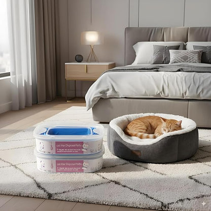8 Pack 28FT Cat Litter Refill Cartridge, Compatible with Pet Genie Standard/Plus/Style Pail Refills, Up to 32 Months of Supply, 7 layer Odor Control Jumbo Refill Cartridge