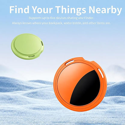 2 Pack Tracker Tags Finder Apple Find My MFi Certified Waterproof iOS Only | Bluetooth Air Smart Tags Item Finder Locator Worldwide Tracking for Key Pets Wallet Backpack Dogs Luggage Replaceable Battery